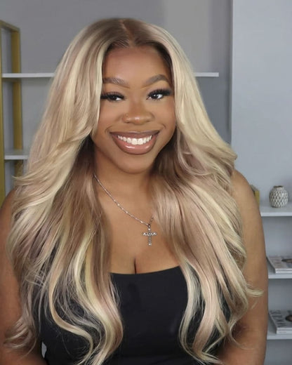 Arabella 6x5 invisible knots Glueless Loose Body Wave Wig Pre-cut Lace Brown Blonde Ombre Beginner Friendly