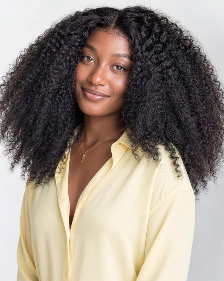 Arabella 13x6 Zerowear™ Invisible HD Lace Glueless Wig 300% High Density Super Double Drawn Afro Curly Natural Black 100% Human Hair