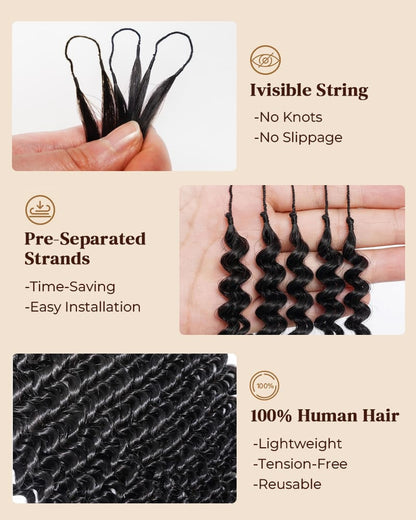 Arabella Afro Kinky Curly Feather Crochet Hair Natural Black Hair Extensions Pre-Separated Lightweight Miracle Knots