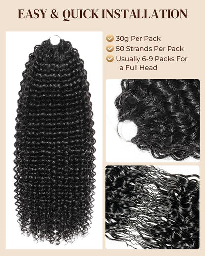 Arabella Afro Kinky Curly Feather Crochet Hair Natural Black Hair Extensions Pre-Separated Lightweight Miracle Knots