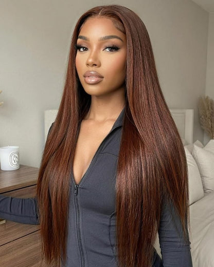 Arabella 13x6 Three-Go™ Chocolate Brown Glueless Wig Body Wave With Drawstring 100% Human Hair Wig
