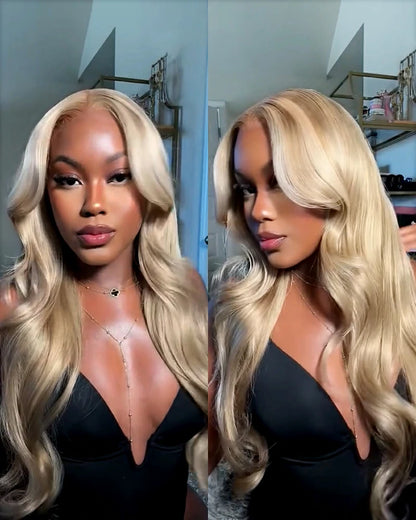 Arabella 13x6 Three-Go™ Blonde Khaki Highlight Glueless Loose Body Wave With Drawstring 100% Human Hair Wig