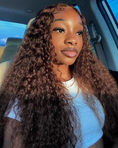 Arabella 12A Jerry Curly with Burmese Curly 3 Bundles Human Hair Weft Chocolate Brown Color Unprocessed Virgin Hair Weave