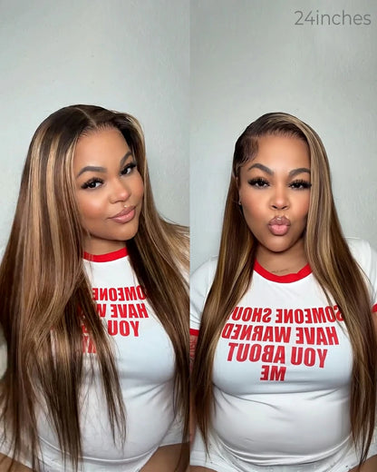 Arabella 13x6 Three-Go™ Ombre Highlight Honey Blonde Glueless Wig Body Wave With Drawstring 100% Human Hair Wig