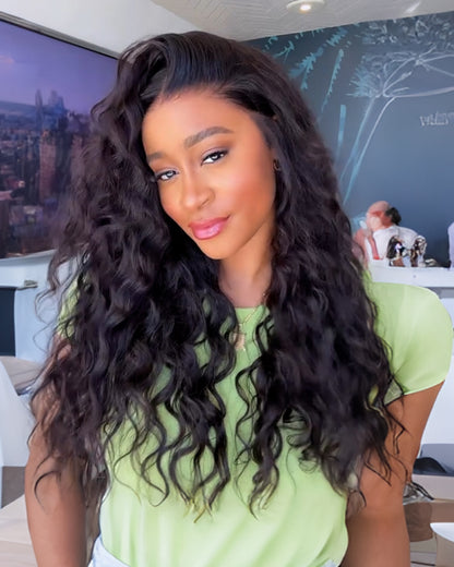 Arabella 13x6 Three-Go™ Glueless Wig Bohemian Curl With Drawstring Natural Black 100% Human Hair Wig