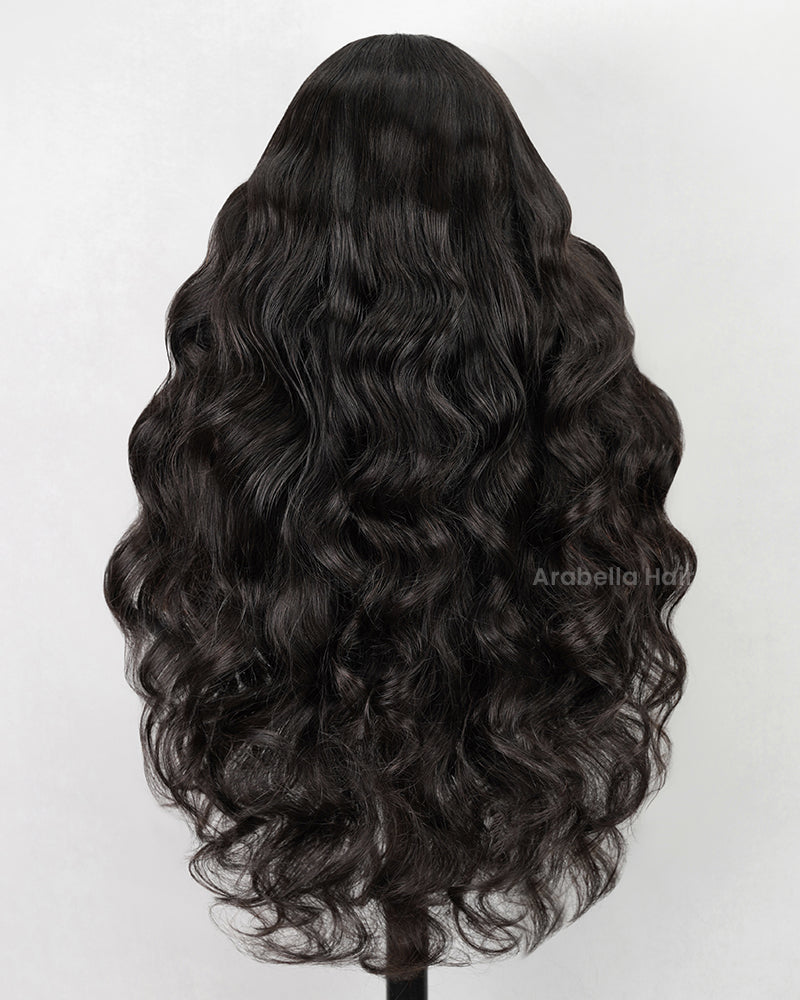 V Part 2.0 Body Wave No Glule Needed Natural Black Upgraded V Part Cap Human Hair Wigs