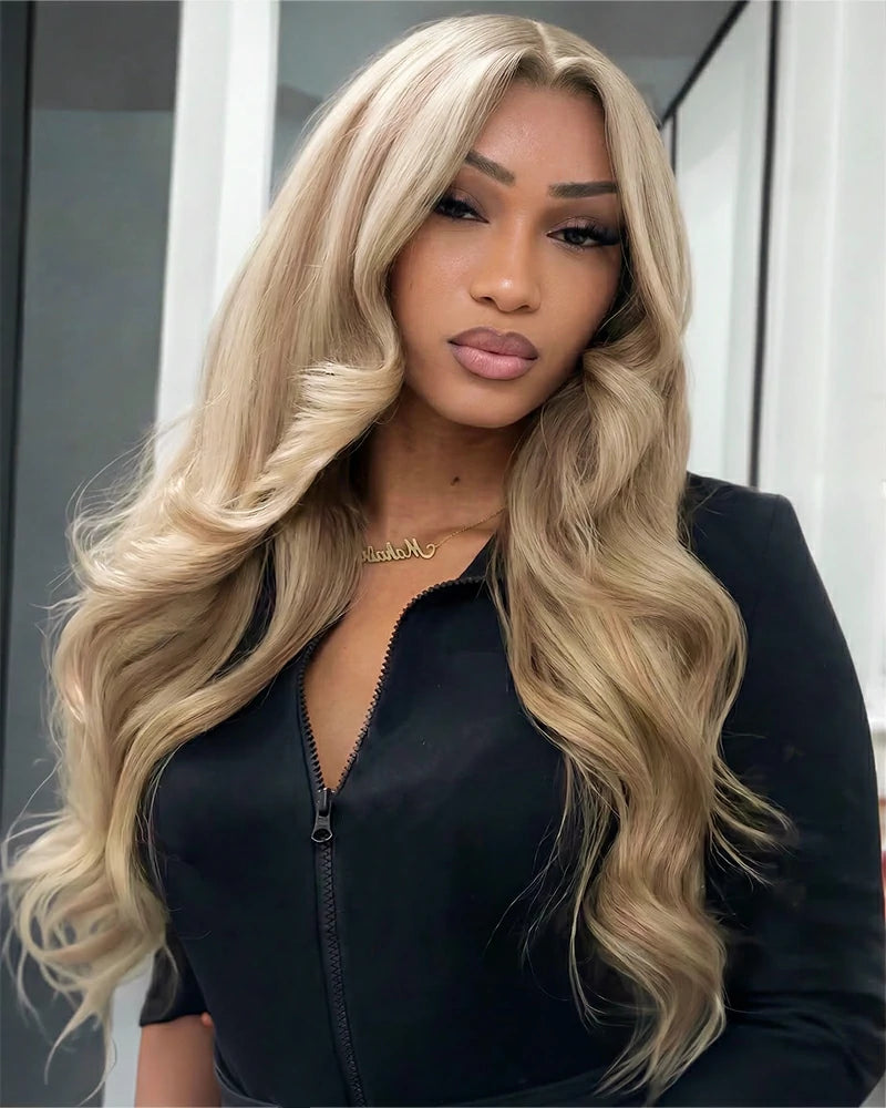 Arabella 13x6 Three-Go™ Glueless Blonde Highlight Loose Body Wave/Silky Straight Wig With Drawstring For Beginner
