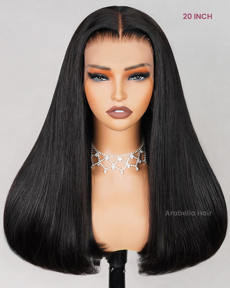 【Limited Design】SDD Super Double Drawn Bone Straight 13x4/6x5 Lace Frontal Salon-Quality Bleached Knots Pre-Plucked Natural Black Human Hair Wigs