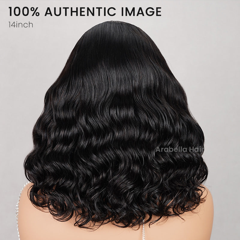 【Limited Design】Glueless 6x5 Pre-Cut Lace Ocean Wave Wig Natural Black Pre-Bleached Knots Easy-Wear Human Hair Wigs