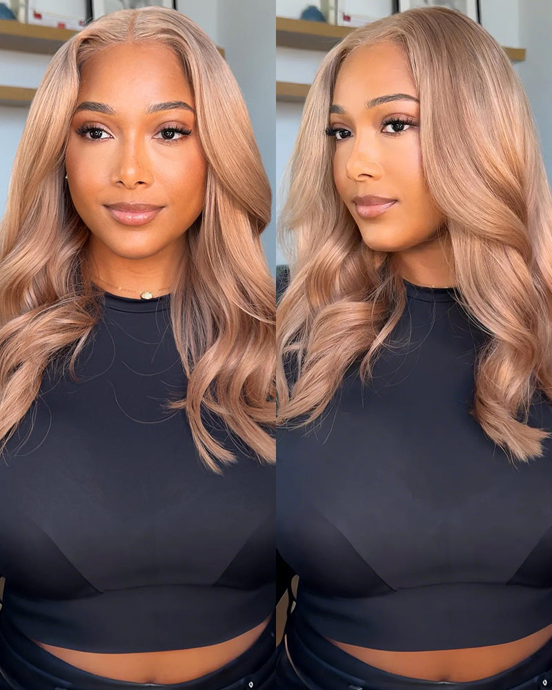Limited Design Ash Honey Blonde Colored Straight Bob Glueless 6x5 Pre-Cut Lace Human Hair Wigs