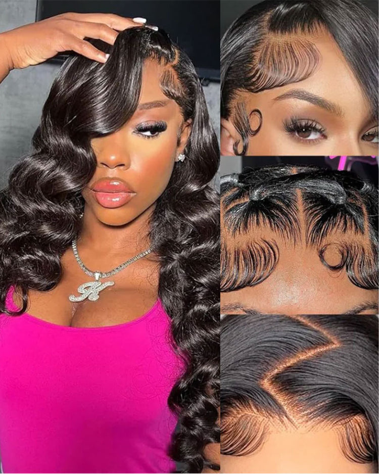 Arabella 13x4 Frontal Lace Loose Deep Wave Wig Pre-cut Lace Natural Black Beginner Friendly