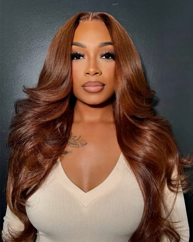 Arabella 13x6 Three-Go™ Chocolate Brown Glueless Wig Body Wave With Drawstring 100% Human Hair Wig