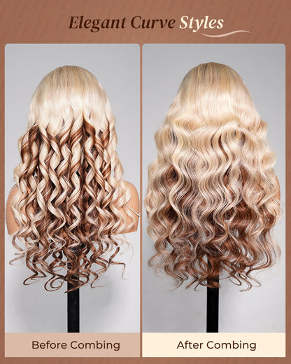 Arabella 13x6 Three-Go™ Blonde and Brown Ombre Glueless Wig Loose Body Wave With Drawstring