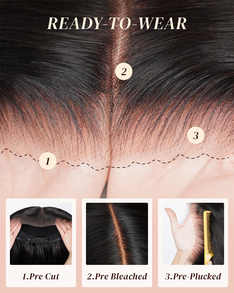 【Flash Sale】Arabella 13x6 Three-Go™ Glueless Wig 20" Body Wave With Drawstring Natural Black 100% Human Hair Wig