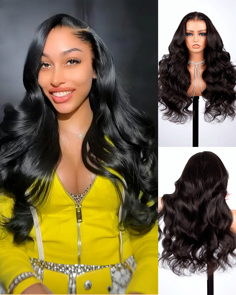 Arabella 13x6 Three-Go™ Glueless Wig Body Wave With Drawstring Natural Black 100% Human Hair Wig