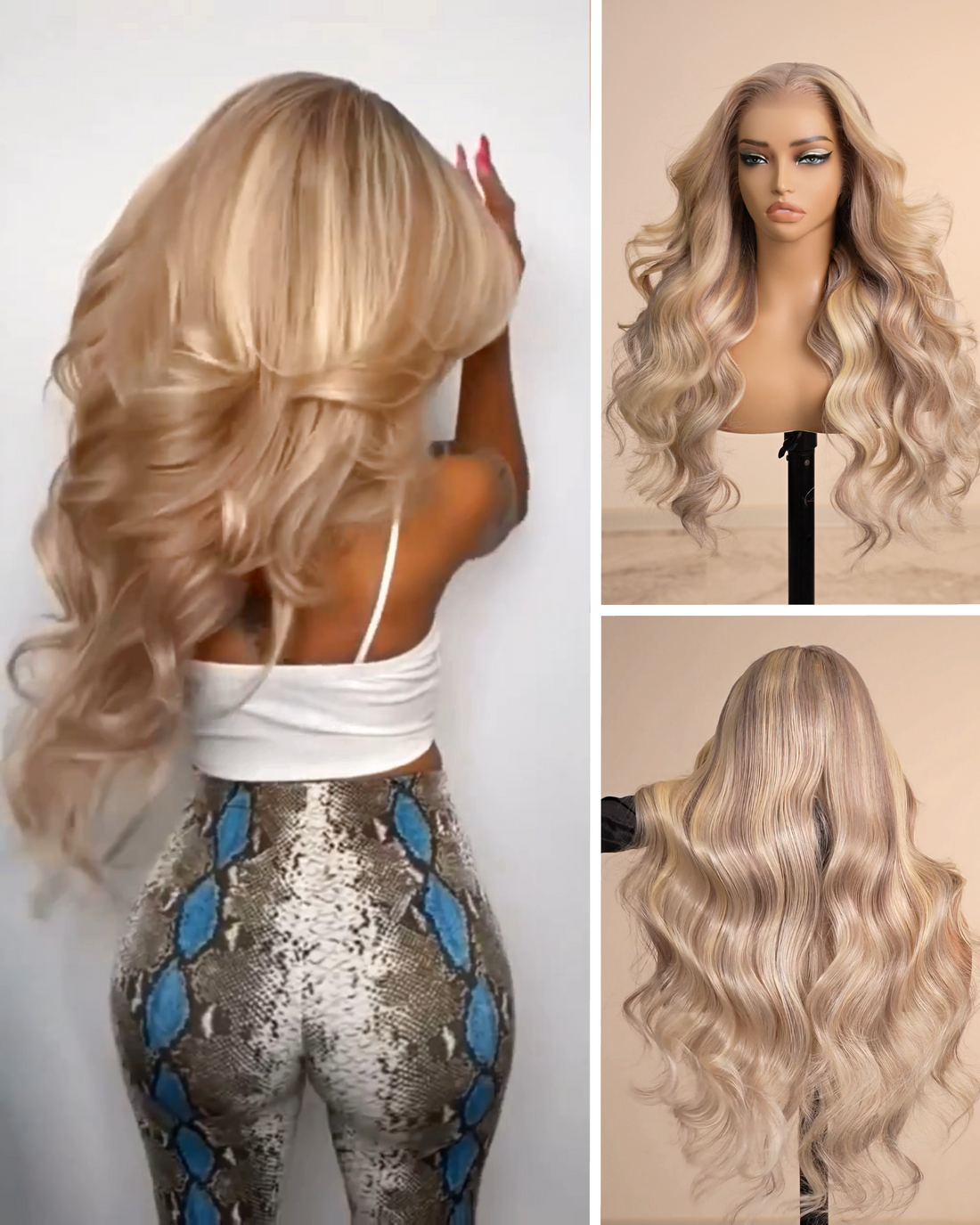 Arabella 13x4 Pre-All Glueless Blonde Highlight Body Wave/Silky Straight Wig Invisible Knots Realistic Hairline