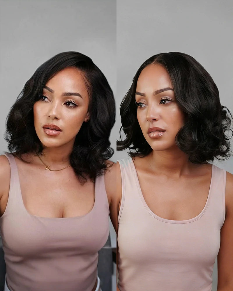 Arabella 6x5 invisible knots Glueless Loose Wave Bob Wig Pre-cut Lace Natural Black Beginner Friendly