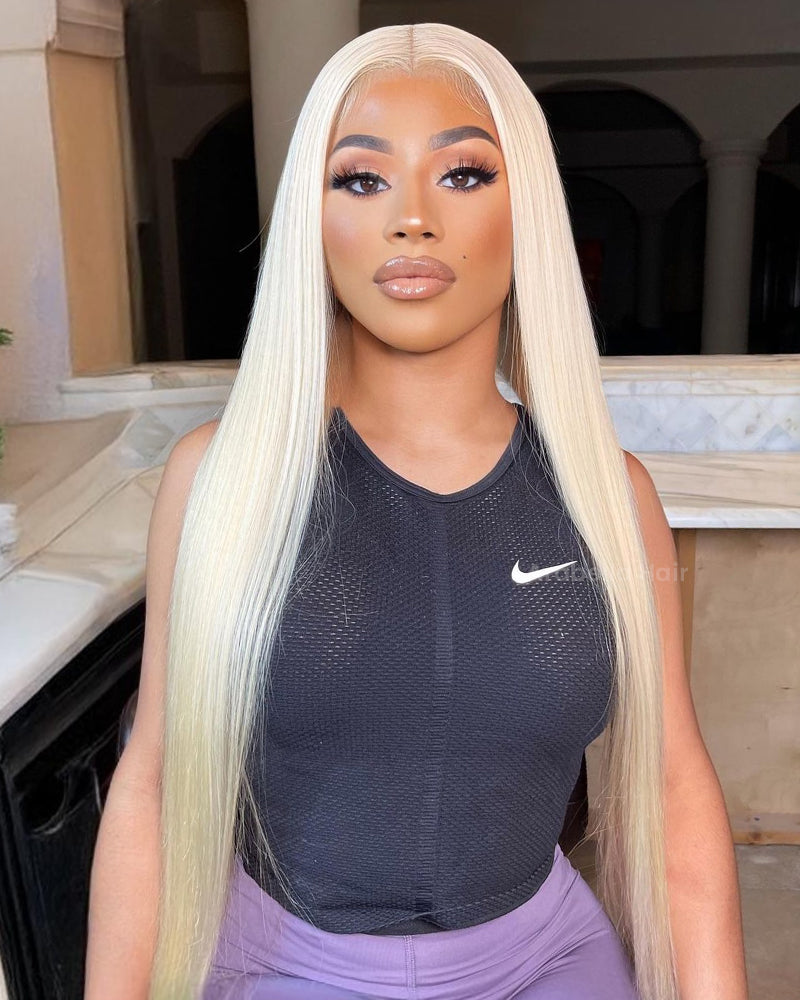 3S-Super Silky Straight | Glueless 13x4 Lace Frontal Wig | Pre-Plucked &amp; Bleached Breathable Cap Free Parting Human Hair