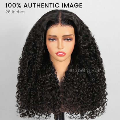 Minimalist Glueless 6x5 Pre-Cut Lace Deep Curly Natural Black Human Hair Wig