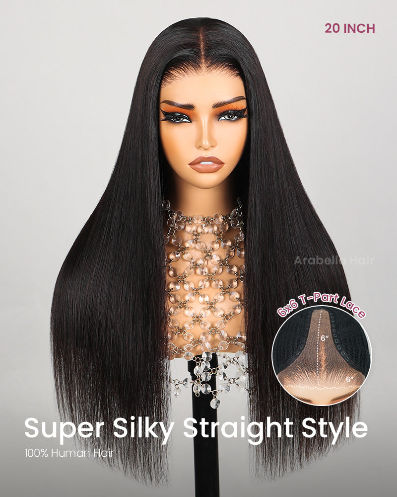 【Super Sale】Pre-Cut Glueless 6-inch Deep Lace Super Silky Straight/ Wavy/ Special Kinky Curl Wig Mini Knots Easy-Wear Natural Black Human Hair Wigs