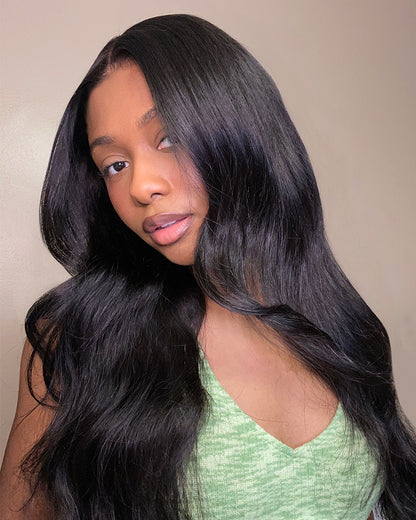 Arabella 13x6 Three-Go™ Glueless Wig Body Wave With Drawstring Natural Black 100% Human Hair Wig