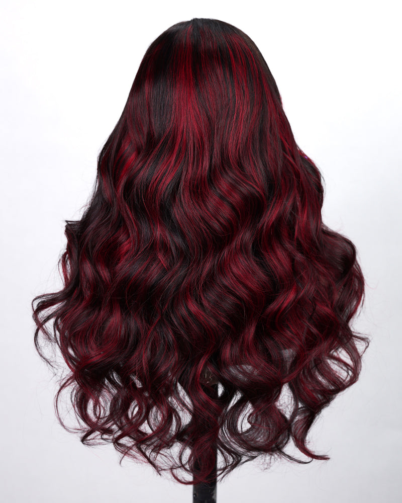 18&quot;=$90 | Arabella 13x4 Pre-All Glueless Red Highlight Body Wave Wig Invisible Knots Realistic Hairline