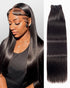 Woman with Straight 15A Hair Bundle