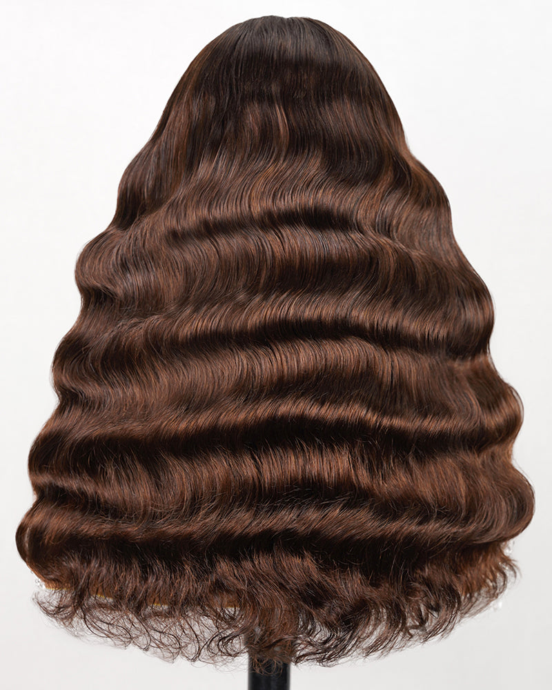 Arabella 6x5 invisible knots Glueless Chocolate Brown Natural Loose Deep Wave Wig Pre-cut Lace Beginner Friendly