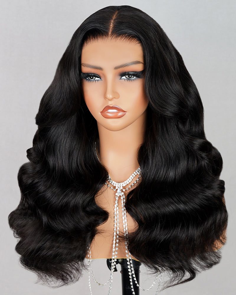 【Bogo Sale】Limited Design Loose Body Wave Glueless 6x5 Pre-Cut Lace Natural Black Human Hair Wigs
