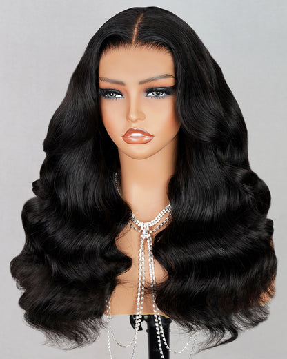 【Bogo Sale】Limited Design Loose Body Wave Glueless 6x5 Pre-Cut Lace Natural Black Human Hair Wigs