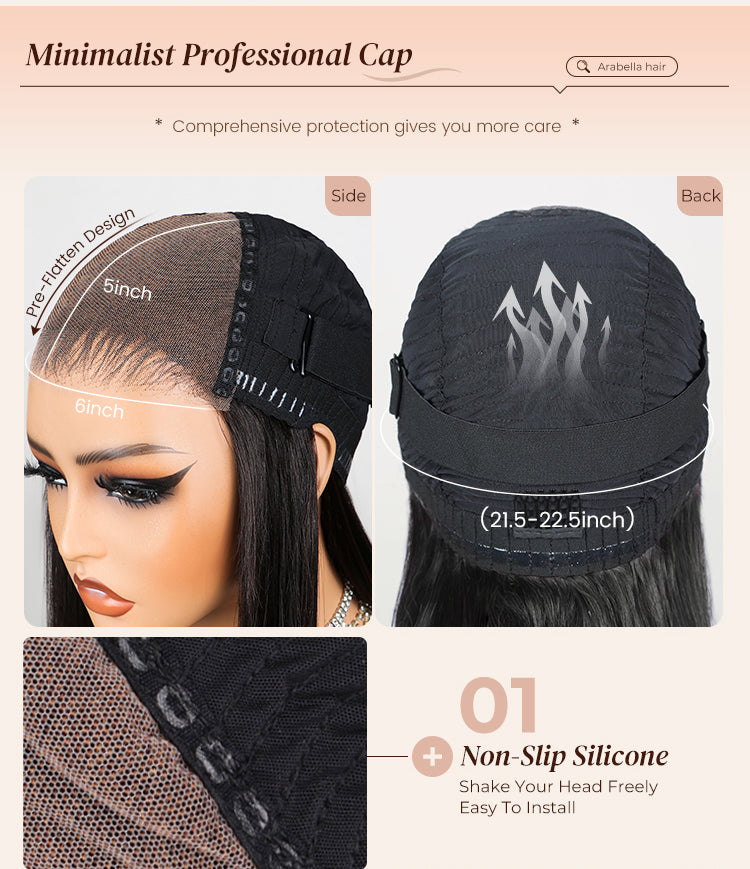 Minimalist Professional Cap with Straight Bob Wigs