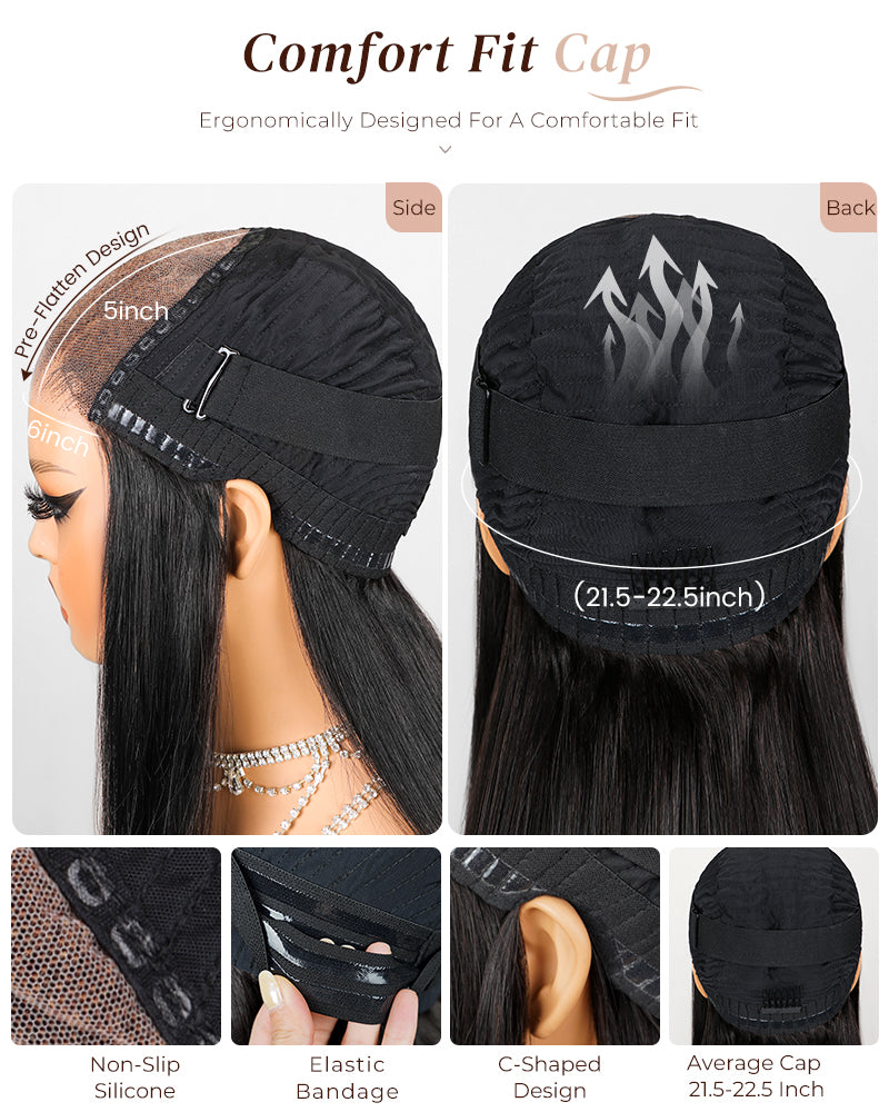Arabella 6x5 invisible knots Glueless Natural Loose Deep Wave Wig Pre-cut Lace Natural Black Beginner Friendly