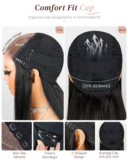 Arabella 6x5 invisible knots Glueless Natural Loose Deep Wave Wig Pre-cut Lace Natural Black Beginner Friendly