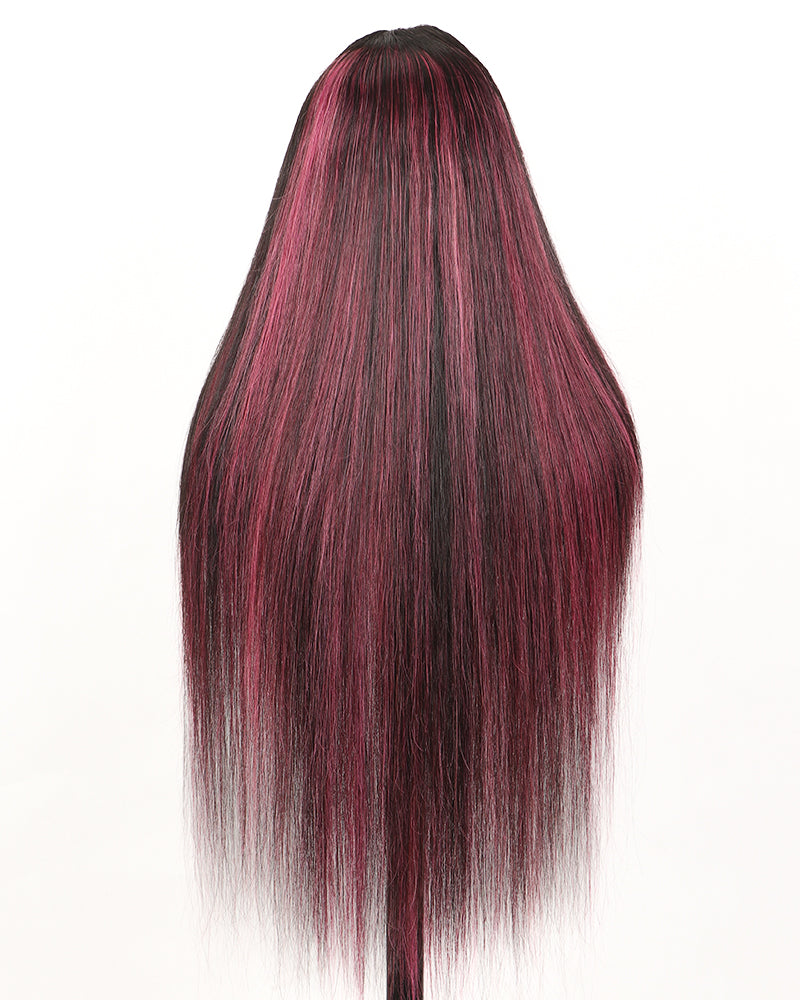 24&quot;=$150 | Arabella 13x4 Pre-All Glueless Purple Highlight Straight Wig Invisible Knots Realistic Hairline