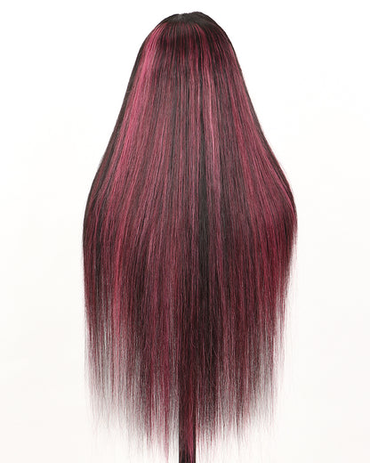24&quot;=$150 | Arabella 13x4 Pre-All Glueless Purple Highlight Straight Wig Invisible Knots Realistic Hairline
