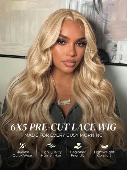 arabella_invisible_knots_glueless_blonde_khaki_highlight_body_wave_wig