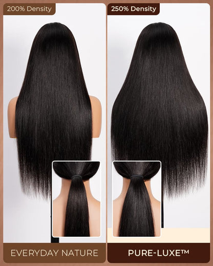 Arabella 13x6 Three-Go™ Glueless Wig Silky Straight With Drawstring Natural Black 100% Human Hair Wig