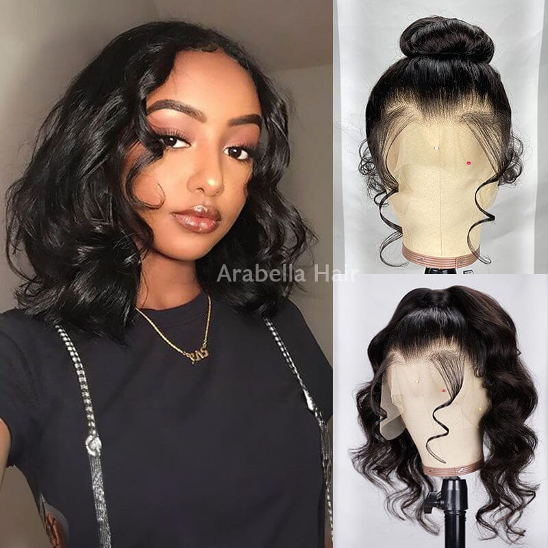 360 Full Lace Frontal Body Wave Wig - Free Part Human Hair Wig with Baby Hair Natural Black Wigs Arabella Hair 