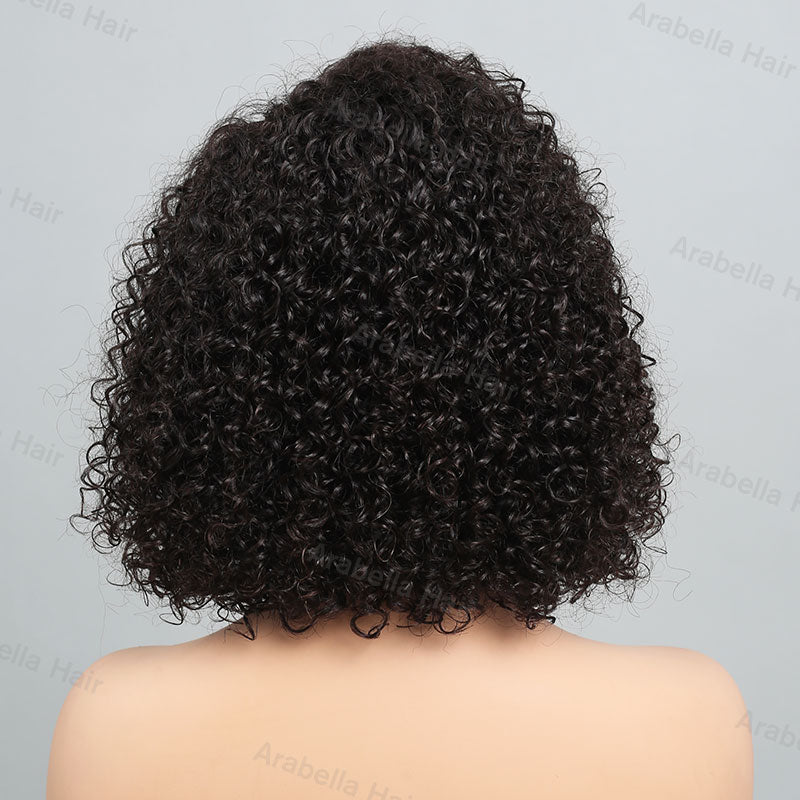 Minimalist Short Bob: Glueless Jerry Curly 13x4 Lace Front Natural Black Human Hair Wig