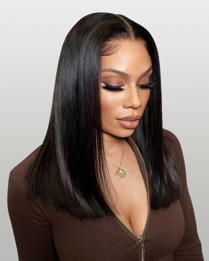 Arabella 13x6 Three-Go™ Glueless Wig Silky Straight With Drawstring Natural Black 100% Human Hair Wig