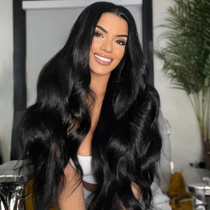 000 13x4 Lace Loose Body Wave Easy-Wear Natural Hairline Upgrade HD Lace Bleached Knots Natural Black Human Hair Wig Beginner-Friendly