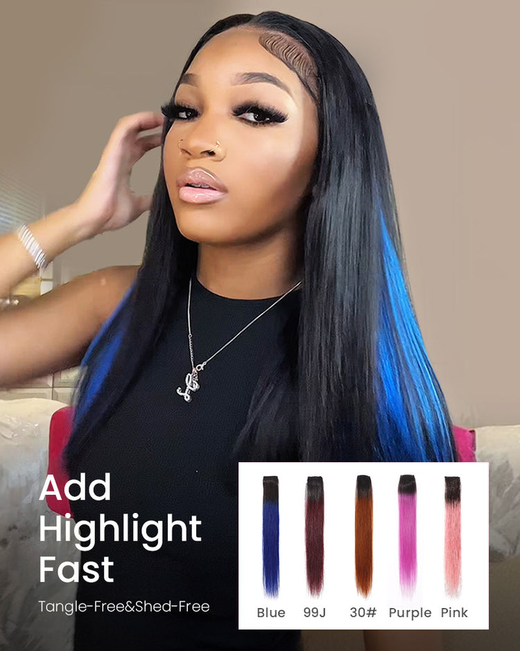 Arabella Clip-IN 4 Pcs Multi-Color Hair Clips For Infinite Styles Blue Items ships only with your hair orders!