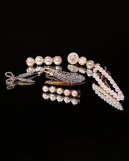 Handmade Pearls Hair Clips Girls Sweet Hairpins Hair Accessorie Must Buy with Hair 6 pcs/set