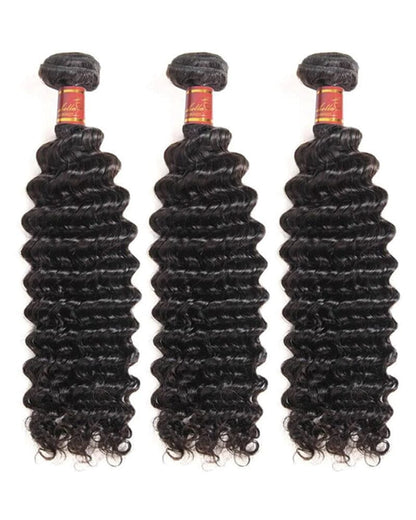 {12A 3Pcs} Deep Wave Unprocessed Virgin Brazilian Hair 3 Bundles 12A Grade Human Hair Arabella Hair 