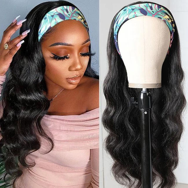 Body Wave Headband Wig Glueless Natural Human Hair Wig - arabellahair.com