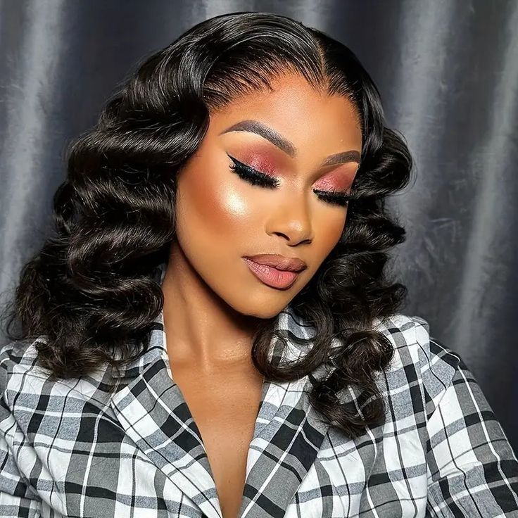 【Bogo Sale】Loose Wave Bob Style Pre-Cut 6x5/13x4 Lace Easy-Wear Natural Black Human Hair Wigs