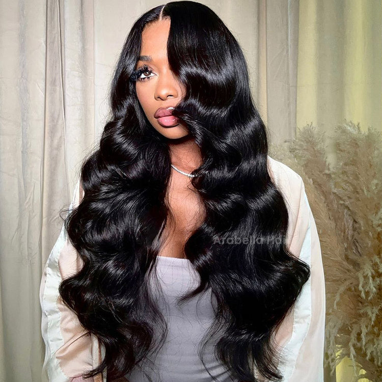 Arabella 6x5 Invisible Knots Glueless Body Wave Wig Pre-cut Lace Natural Black Beginner Friendly