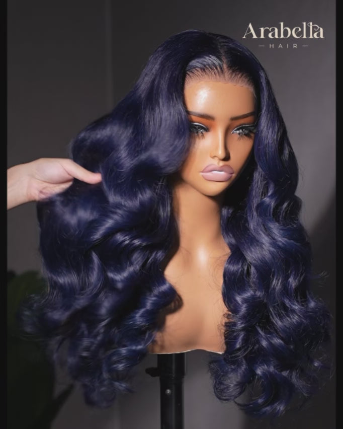 Arabella 13x6 Three-Go™ Midnight Blue Glueless Loose Body Wave With Drawstring 100% Human Hair Wig