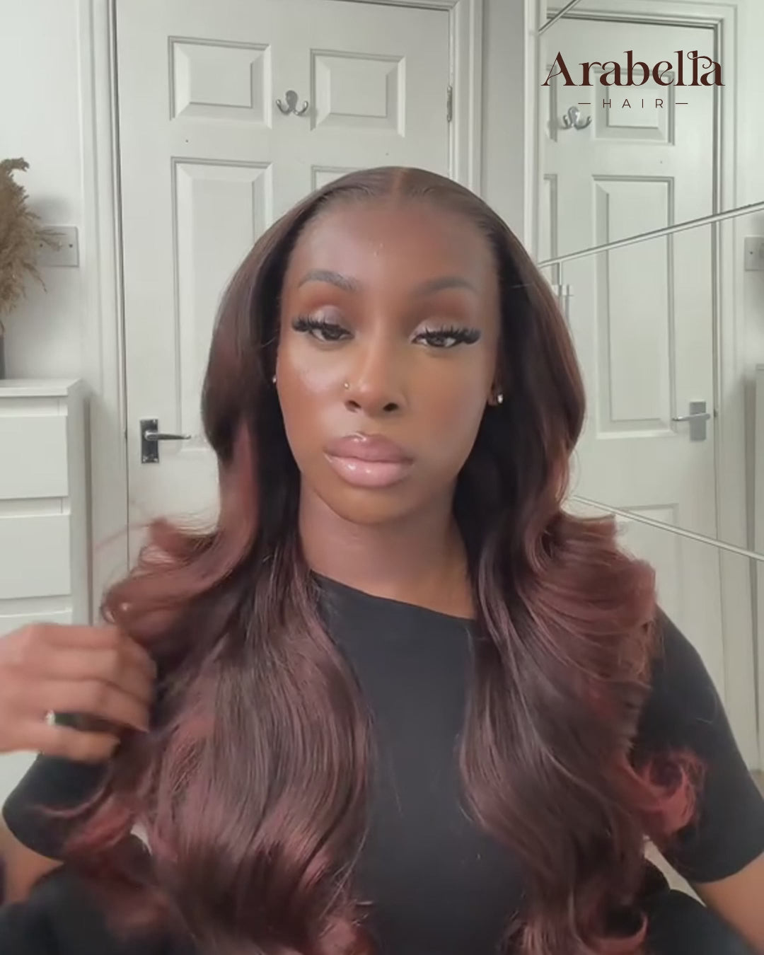 Woman Wearing Brown Ombre Wig