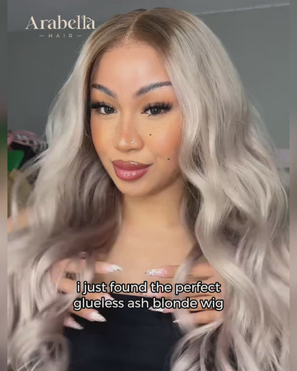 Arabella 13x6 Three-Go™ Ash Blonde Ombre Glueless Wig Loose Body Wave With Drawstring 100% Human Hair Wig